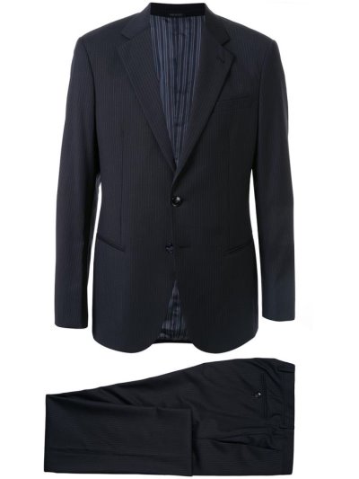 Giorgio Armani Pinstripe Two Piece Anzüge Herren Blau | ZKQ6X7FW