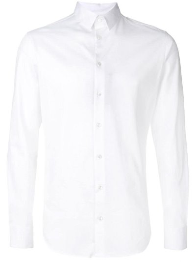 Giorgio Armani Plain Button Hemd Herren Weiß | 8PV0Z1MV