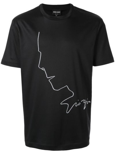 Giorgio Armani Profile Sketch Print Bomberjacke Herren Schwarz | DZ1TV3KS