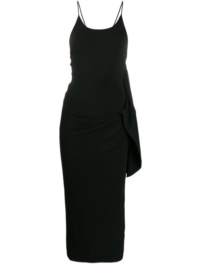 Giorgio Armani Ruched Midi Kleider Damen Schwarz | DR9FD336