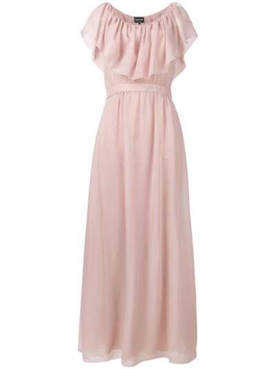 Giorgio Armani Ruffle Maxi Kleider Damen Rosa | AUYF2XI8