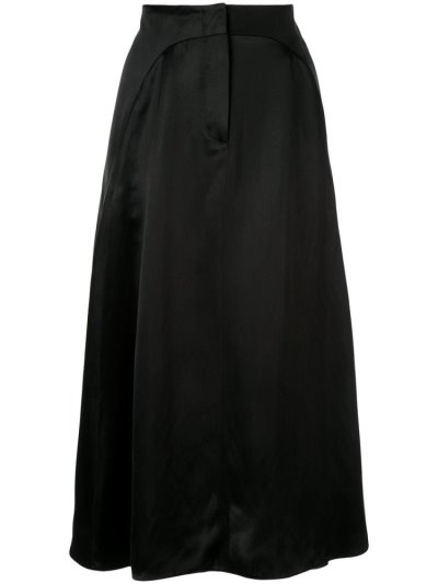 Giorgio Armani Satin Midi Röcke Damen Schwarz | Y1FPJM22