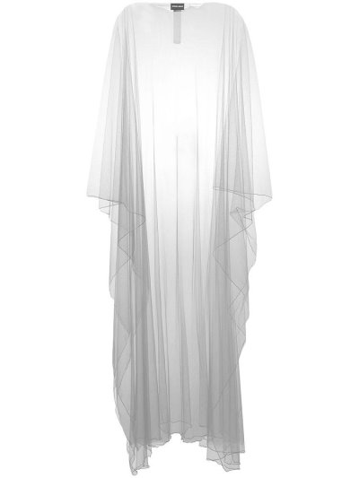 Giorgio Armani Sheer Long Cape Jacke Damen Grau | WB7MB9I3