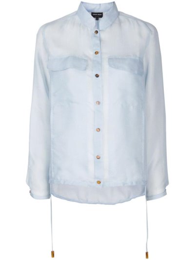 Giorgio Armani Sheer Oversized Hemd Damen Blau | 9IGWB882