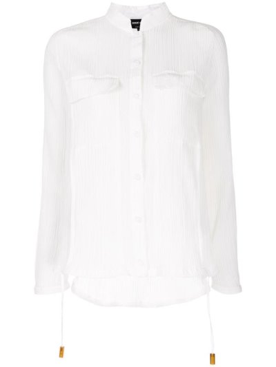 Giorgio Armani Sheer Pocket Hemd Damen Weiß | FF1QTH4Y