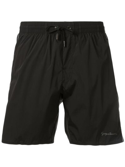 Giorgio Armani Signature Logo Swim Shorts Herren Schwarz | HVQPQ11N