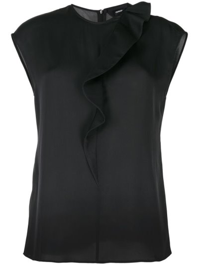 Giorgio Armani Silk Ärmellose Bluse Damen Blau | VC4DQUGE