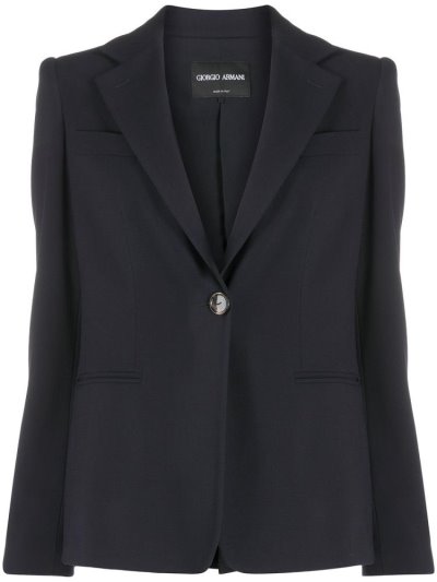 Giorgio Armani Single Breasted Boyfriend Blazer Damen Blau | HQGW09K6