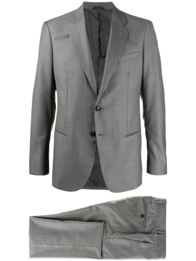 Giorgio Armani Single Breasted Two Piece Anzüge Herren Grau | 9INBB3VD