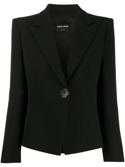 Giorgio Armani Single Buttoned Fitted Blazer Damen Schwarz | IDB2SN6T