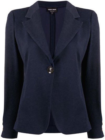 Giorgio Armani Slim Fit Pebbled Blazer Damen Blau | WGZRMUI7