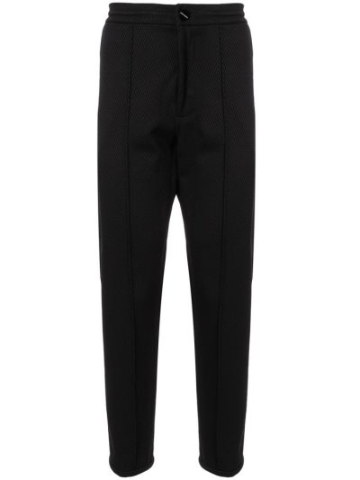 Giorgio Armani Slim Textured Hose Herren Schwarz | WAHY9TUL
