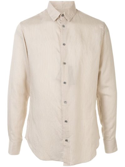 Giorgio Armani Striped Hemd Herren Braun | 9WERGABY
