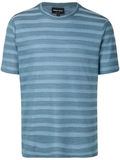 Giorgio Armani Striped Kurzes Sleeve Bomberjacke Herren Blau Blau | REOSHQUN