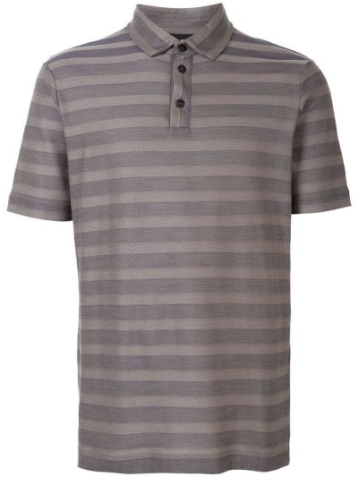 Giorgio Armani Striped Polo Hemd Herren Grau Blau | 1JPAU64W