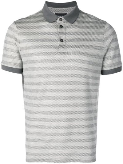 Giorgio Armani Striped Polo Hemd Herren Grau | VFGQX8UZ