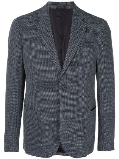 Giorgio Armani Tailored Patterned Blazer Herren Blau | UEXV79HP