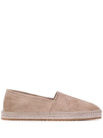 Giorgio Armani Textured Cut Out Logo Espadrilles Schuhe Herren Beige | B7LXDP6Z