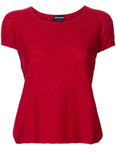 Giorgio Armani Textured Knitted Oberteile Damen Rot | 5Z6VYCE2