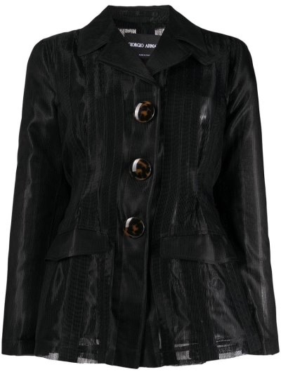 Giorgio Armani Transparent Fitted Jacke Damen Schwarz | JHP9AJRP