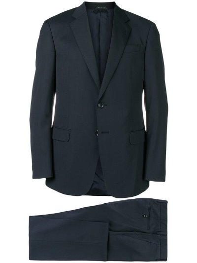 Giorgio Armani Two Piece Fitted Anzüge Herren Blau | 7PG3BOX9