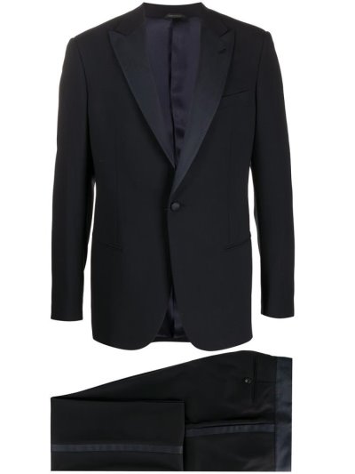 Giorgio Armani Two Piece Virgin Wool Anzüge Herren Blau | JGLVQWDP