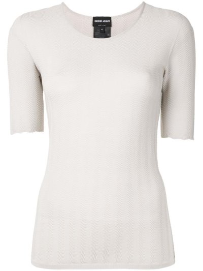 Giorgio Armani U Neck Jumper Damen Grau | WEKPESWE