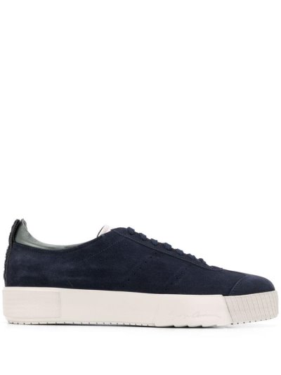 Giorgio Armani Wildleder Spitze Up Sneakers Herren Blau | LTHDJO12
