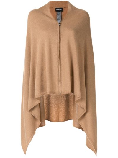 Giorgio Armani Zipped Cashmere Poncho Mäntel Damen Braun | KXZ1MB5S