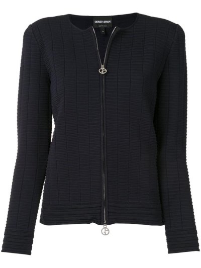 Giorgio Armani Zipped Up Jacke Damen Schwarz | AXGHFTDU
